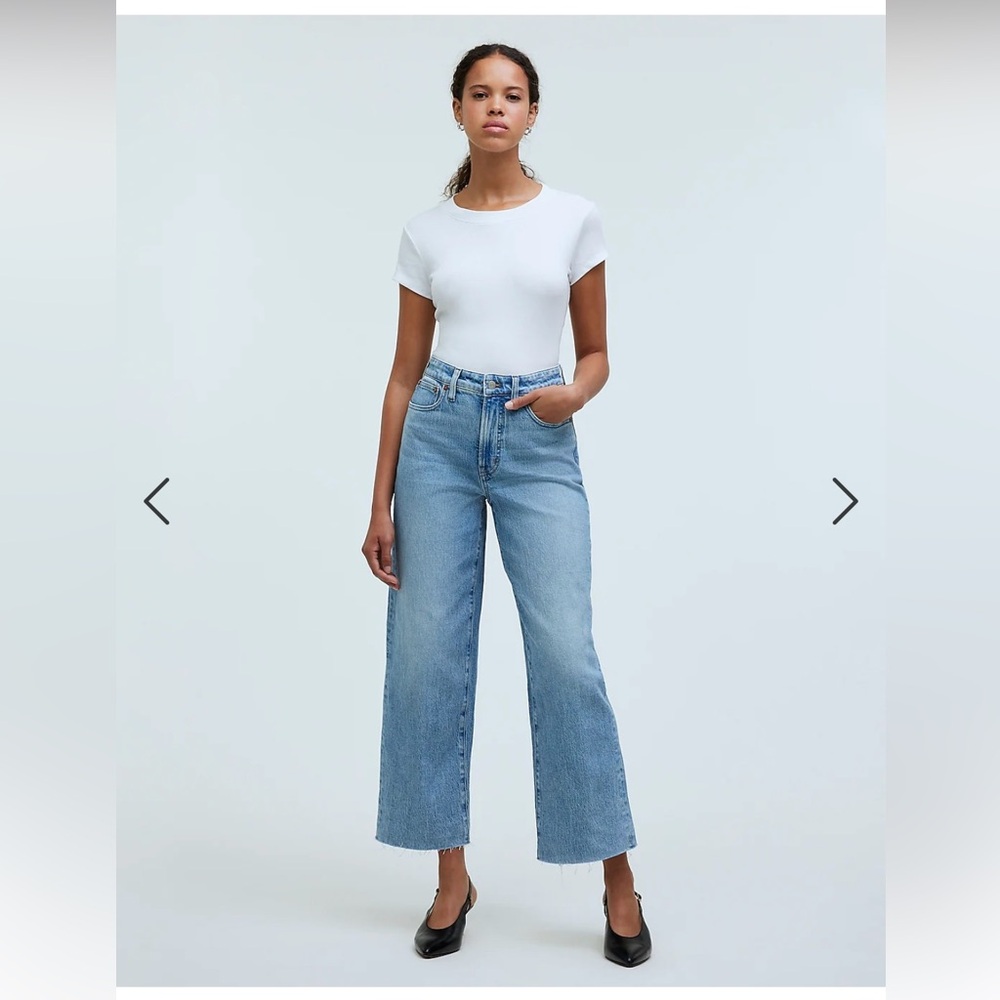 Madewell Curvy Perfect Vintage Wide-Leg Crop Jean In Altoona: Raw Hem Edition